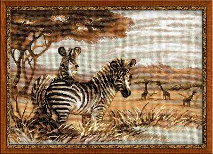 click here to view larger image of Zebras in the Savannah (counted cross stitch kit)