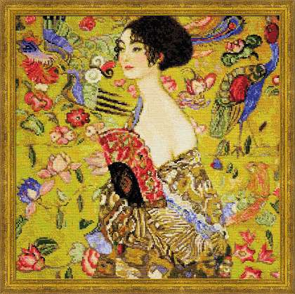 click here to view larger image of Lady with a Fan after G Klimts Painting (counted cross stitch kit)