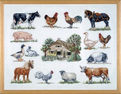 click here to view larger image of Farmhouse and Animals (counted cross stitch kit)