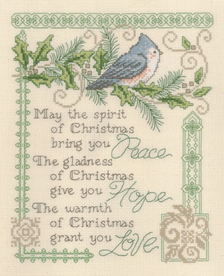 click here to view larger image of Peace, Hope & Love  (counted cross stitch kit)