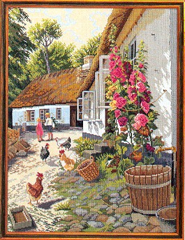 click here to view larger image of Children With Chickens (counted cross stitch kit)