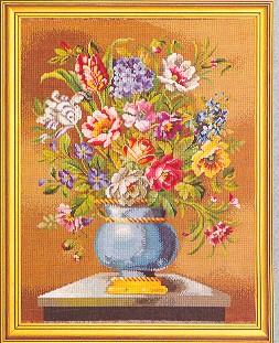 Flowers with Blue Vase