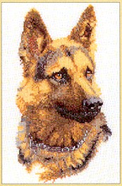 click here to view larger image of German Shephard - Linen (counted cross stitch kit)