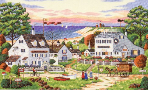click here to view larger image of Cozy Cove - Charles Wysocki (counted cross stitch kit)