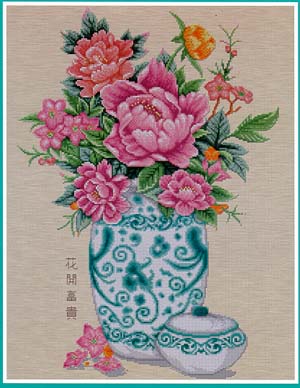 click here to view larger image of Peony in Vase (chart)
