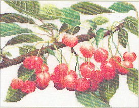 click here to view larger image of Branch of Cherries (counted cross stitch kit)