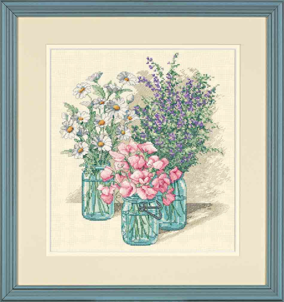 click here to view larger image of Wildflower Trio (counted cross stitch kit)