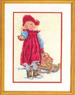 click here to view larger image of Girl With Sled (counted cross stitch kit)
