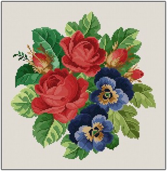 click here to view larger image of Roses & Pansies (chart)