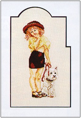click here to view larger image of Girl With Dog (counted cross stitch kit)