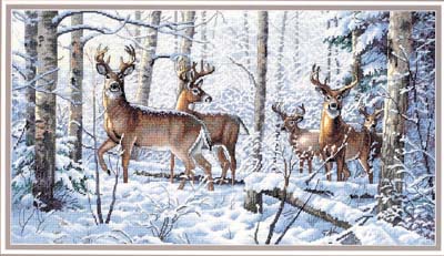 click here to view larger image of Woodland Winter (counted cross stitch kit)