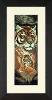 click here to view larger image of Maternal Instincts - Tiger and Cub - 27ct (counted cross stitch kit)