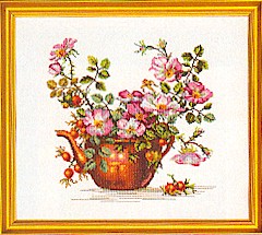 click here to view larger image of Flowers In a Teapot (counted cross stitch kit)