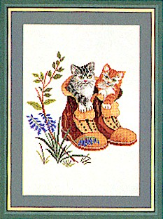 click here to view larger image of Kittens In Boots (counted cross stitch kit)