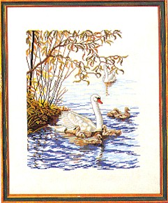 click here to view larger image of Mother Swan (counted cross stitch kit)