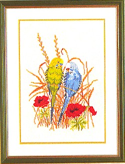 click here to view larger image of Parakeets (counted cross stitch kit)