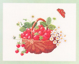 click here to view larger image of Strawberry Fruit Basket (counted cross stitch kit)