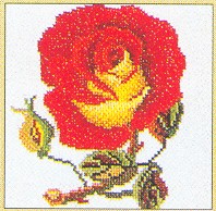 click here to view larger image of Single Red Rose - Linen (counted cross stitch kit)