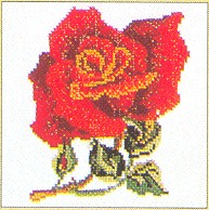 Single Red Rose - Linen