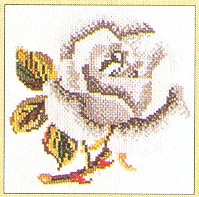 click here to view larger image of Single White Rose - Linen (counted cross stitch kit)