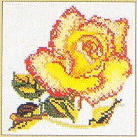 click here to view larger image of Single Yellow Rose (counted cross stitch kit)