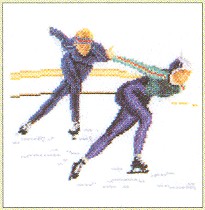 click here to view larger image of Speed Skating (counted cross stitch kit)