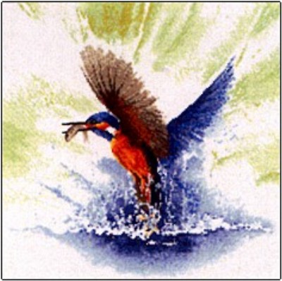 click here to view larger image of Kingfisher In Flight   (counted cross stitch kit)