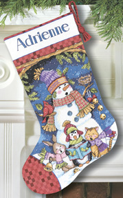 click here to view larger image of Cute Carolers Stocking (counted cross stitch kit)