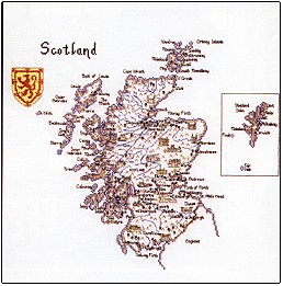 Map of Scotland - Britain in Stitches