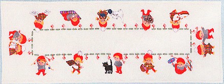 click here to view larger image of Elf Christmas Table Runner (counted cross stitch kit)