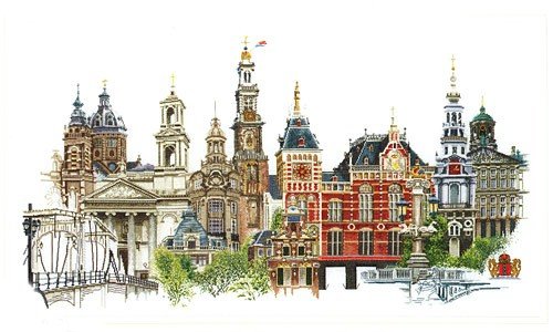 click here to view larger image of Amsterdam - linen (counted cross stitch kit)