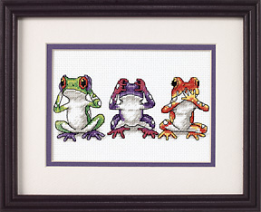click here to view larger image of Treefrog Trio Mini (counted cross stitch kit)