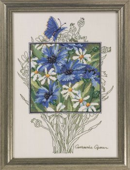 click here to view larger image of Blue Cornflowers (counted cross stitch kit)