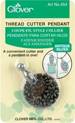 Thread Cutter Pendant, Clover - Ant Silver