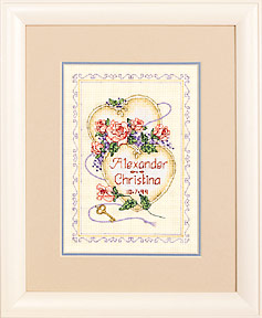 click here to view larger image of United Hearts Wedding Record (counted cross stitch kit)