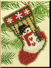 click here to view larger image of Snowman Stocking (1997) (counted cross stitch kit)