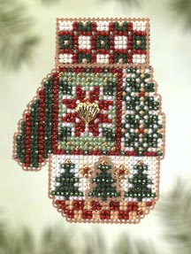 click here to view larger image of Patchwork Holiday  (2005) - Mitten Ornament (counted cross stitch kit)