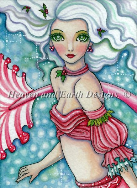 click here to view larger image of Holly Mermaid - Quick Stitch (chart)