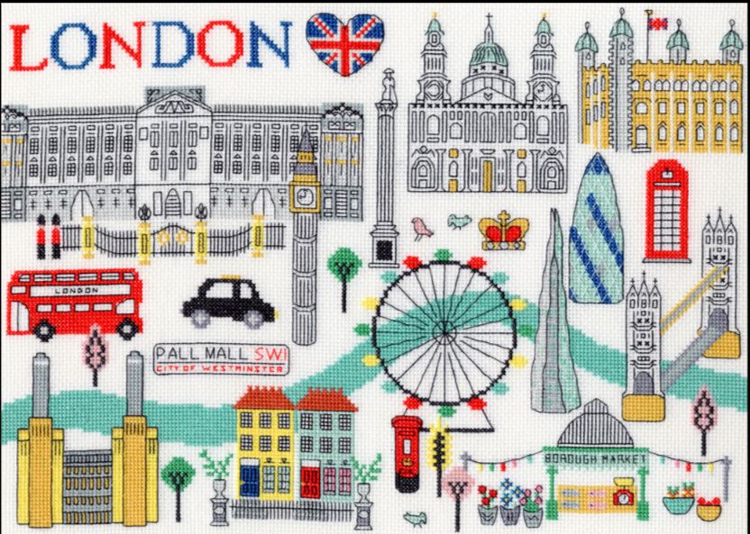 click here to view larger image of Love London - Jessica Hogarth (counted cross stitch kit)