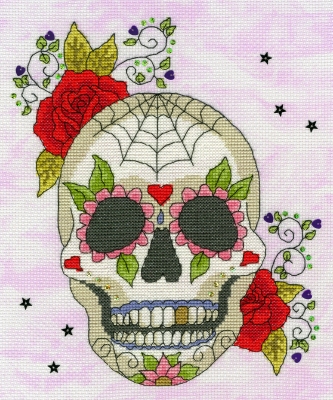 click here to view larger image of Sugar Skull - Halloween (counted cross stitch kit)