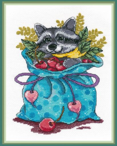 click here to view larger image of Raccoon Sweet Tooth (counted cross stitch kit)