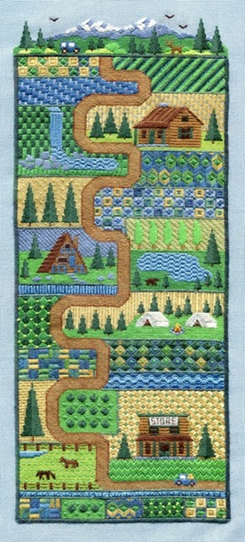 click here to view larger image of Mountain Trails (counted canvas chart)